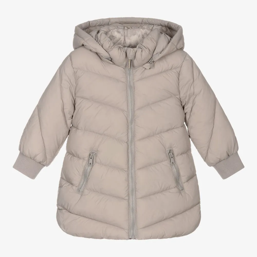 Girls Beige Puffer Coat