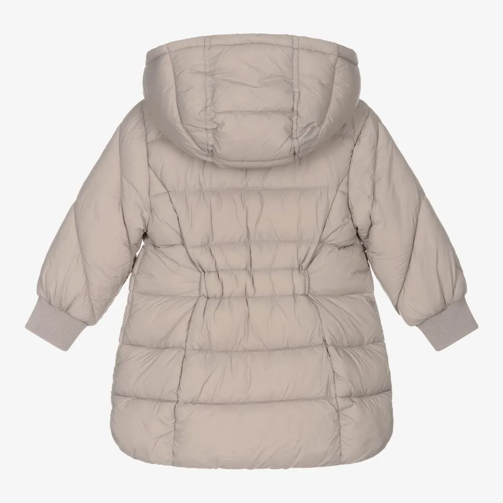 Girls Beige Puffer Coat