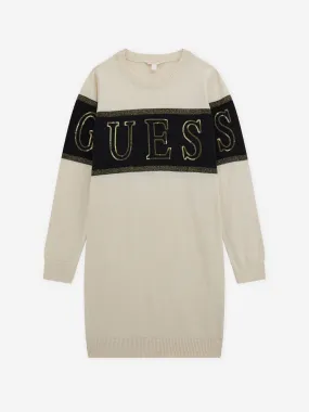 Girls Logo Sweater Dress in Ivory