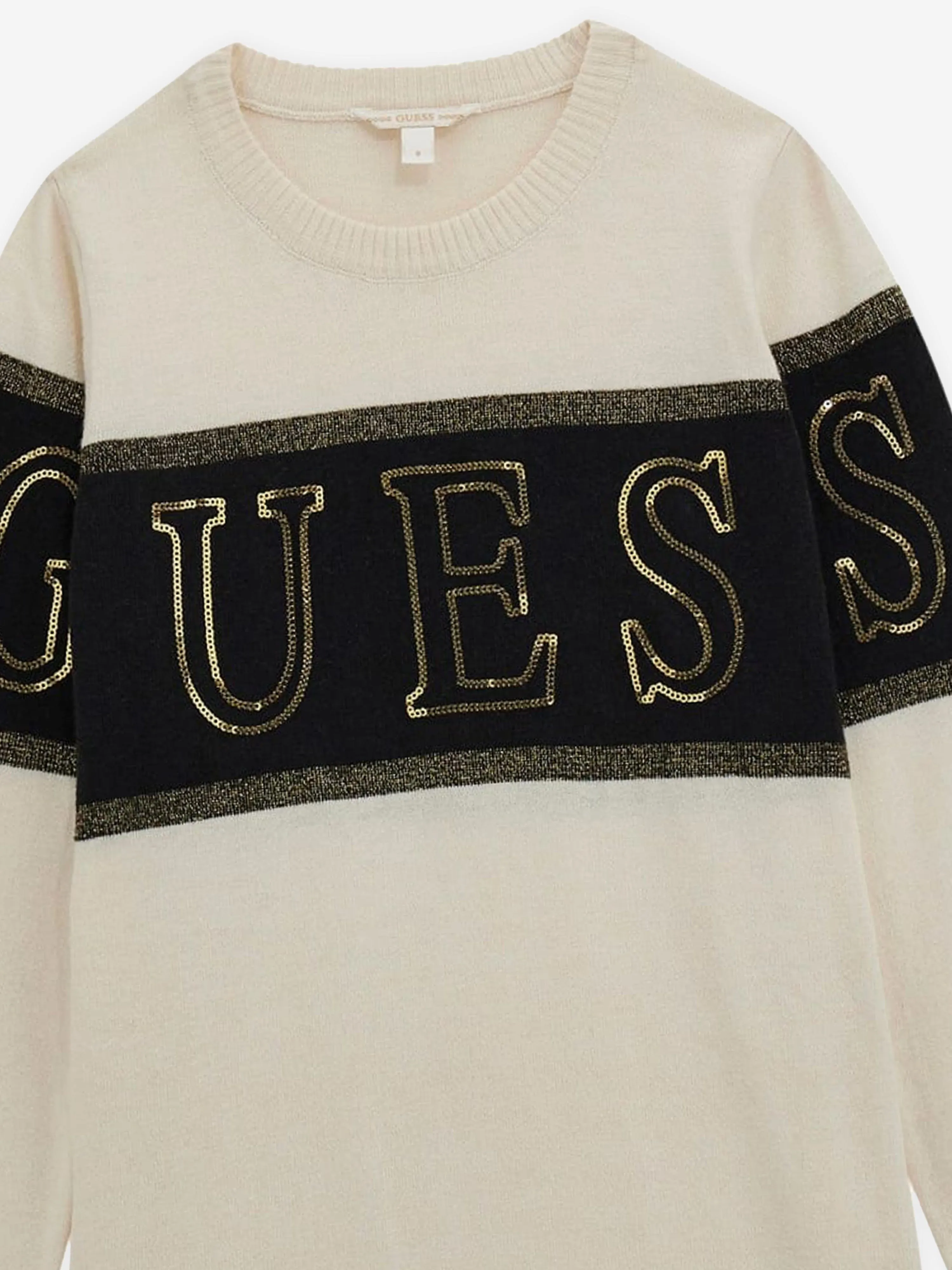 Girls Logo Sweater Dress in Ivory