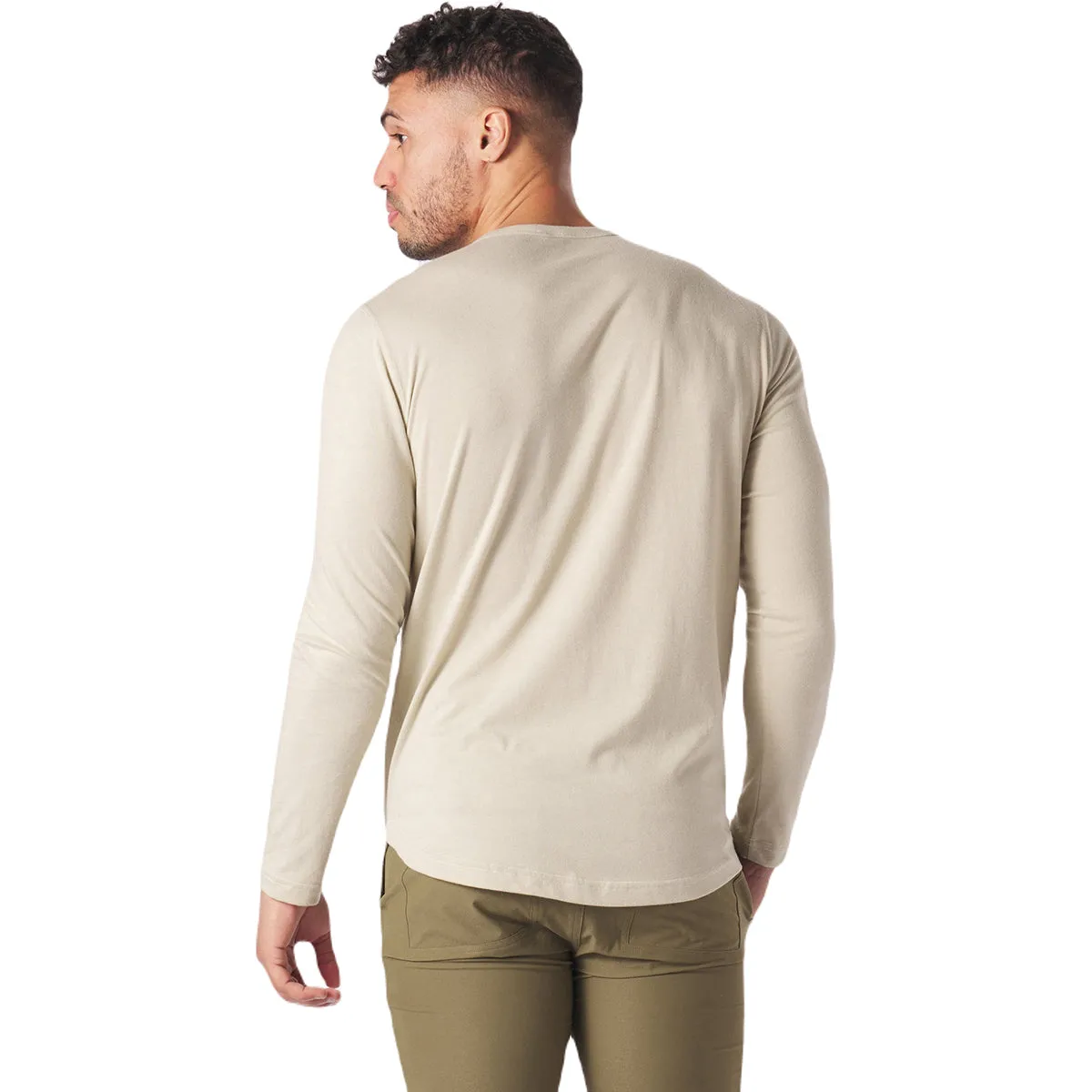 Glyder Men's Linen Heather Do No Harm Long Sleeve Henley