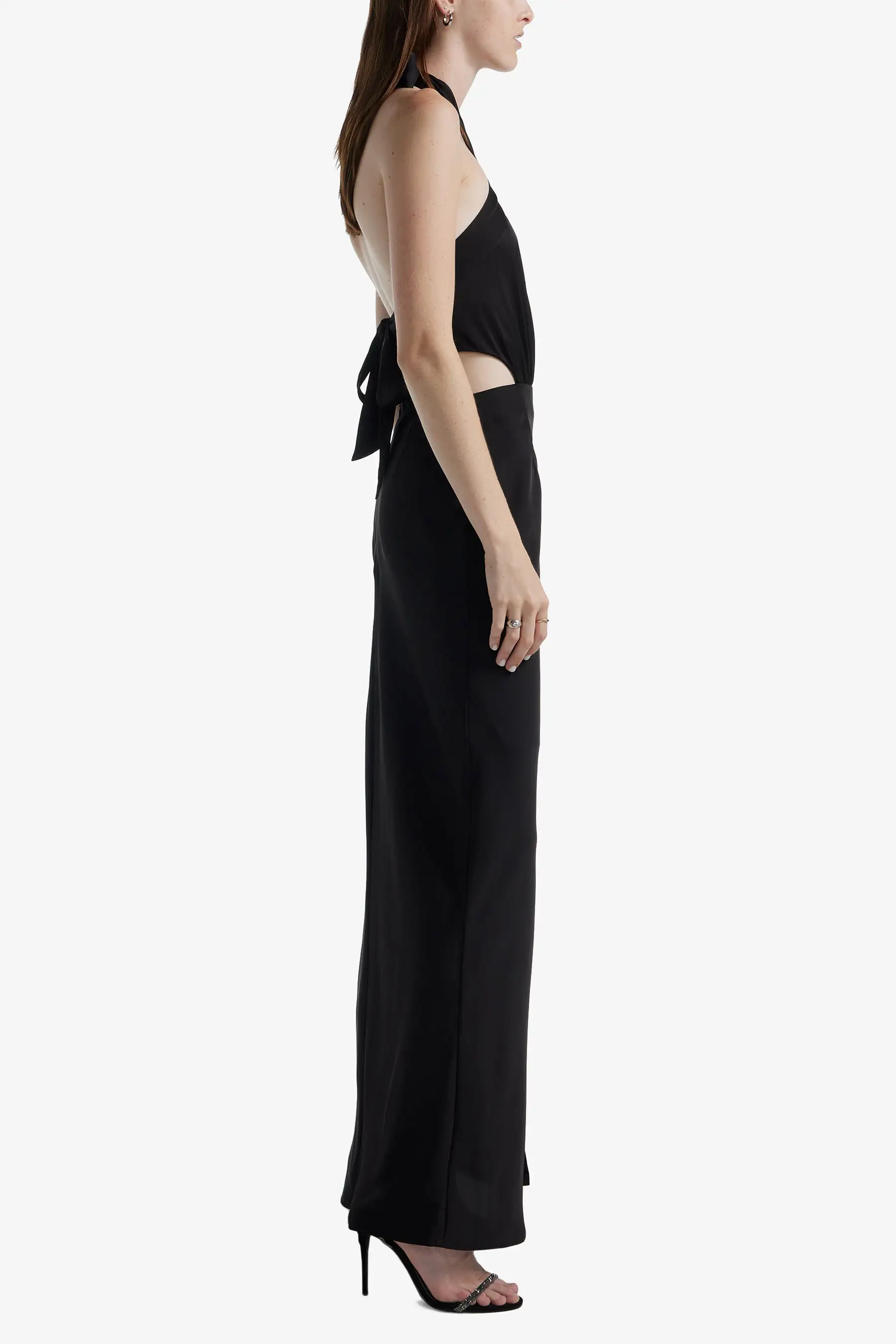 Halter Neck Side Slit Gown