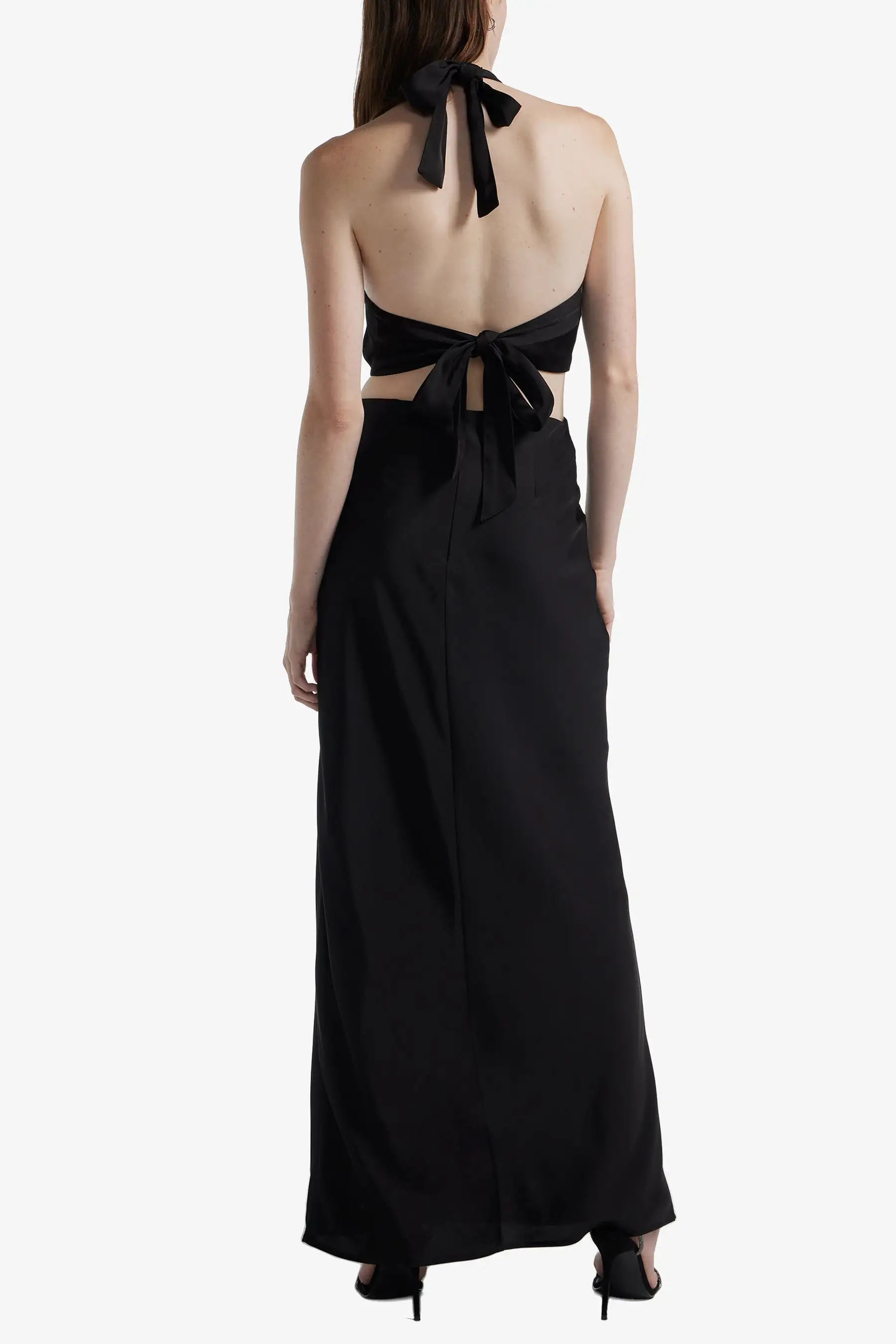 Halter Neck Side Slit Gown