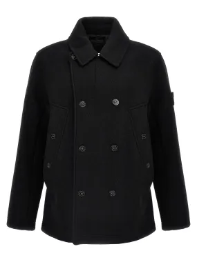 Heavy Melton Ghost Piece Coats, Trench Coats Black