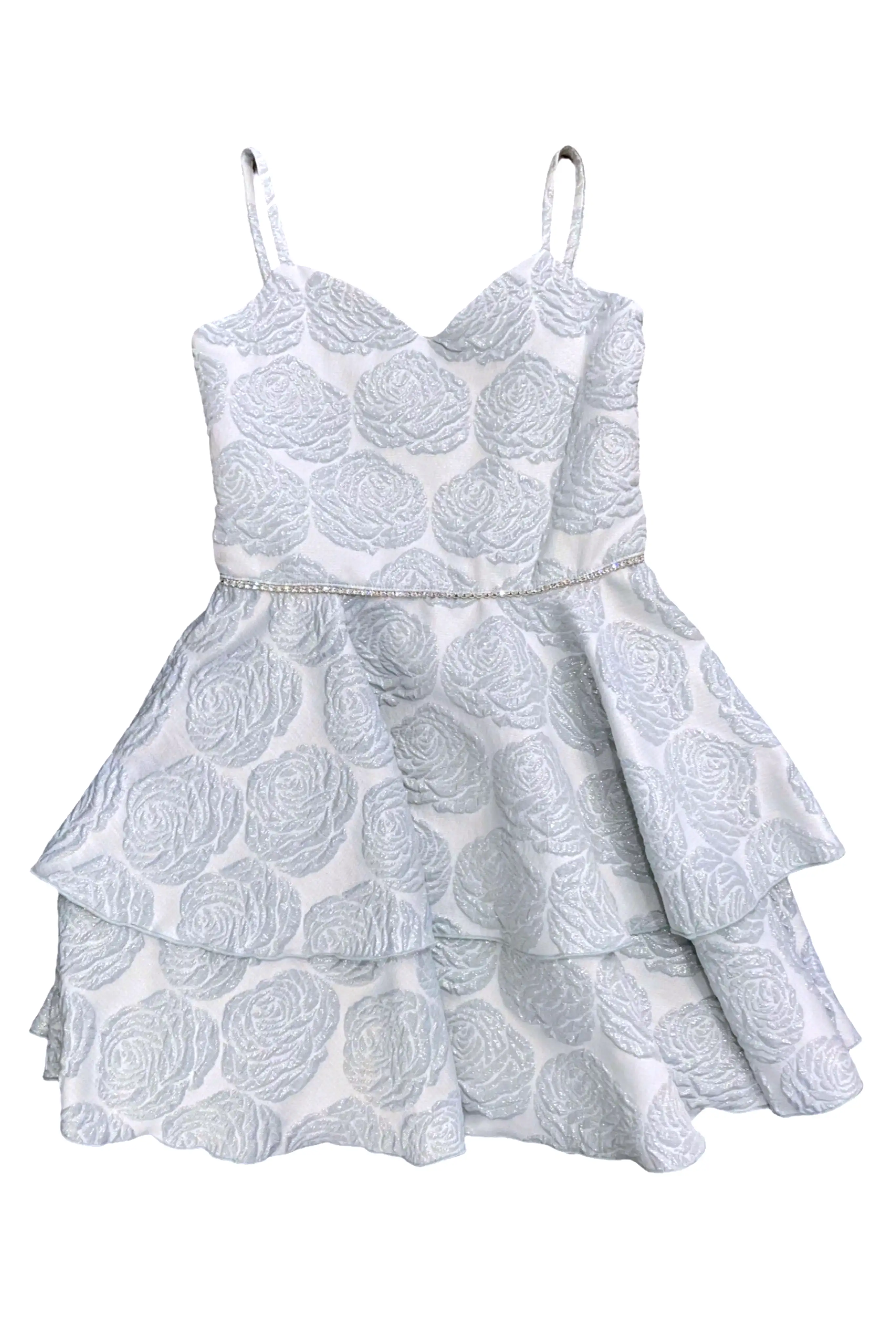 Ice Blue brocade Tinsley dress