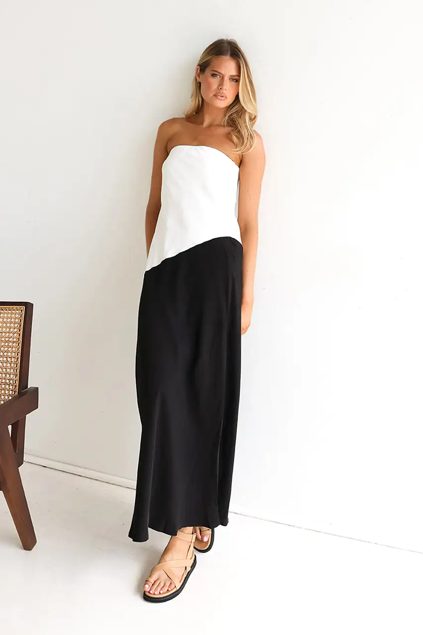 Joanna Maxi Dress | White & Black