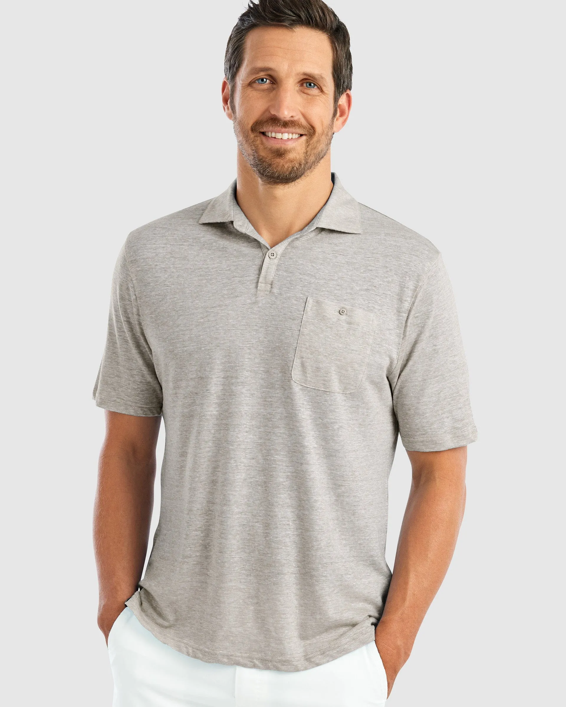 Johnnie-O Men's Castaway Linen Blend Polo