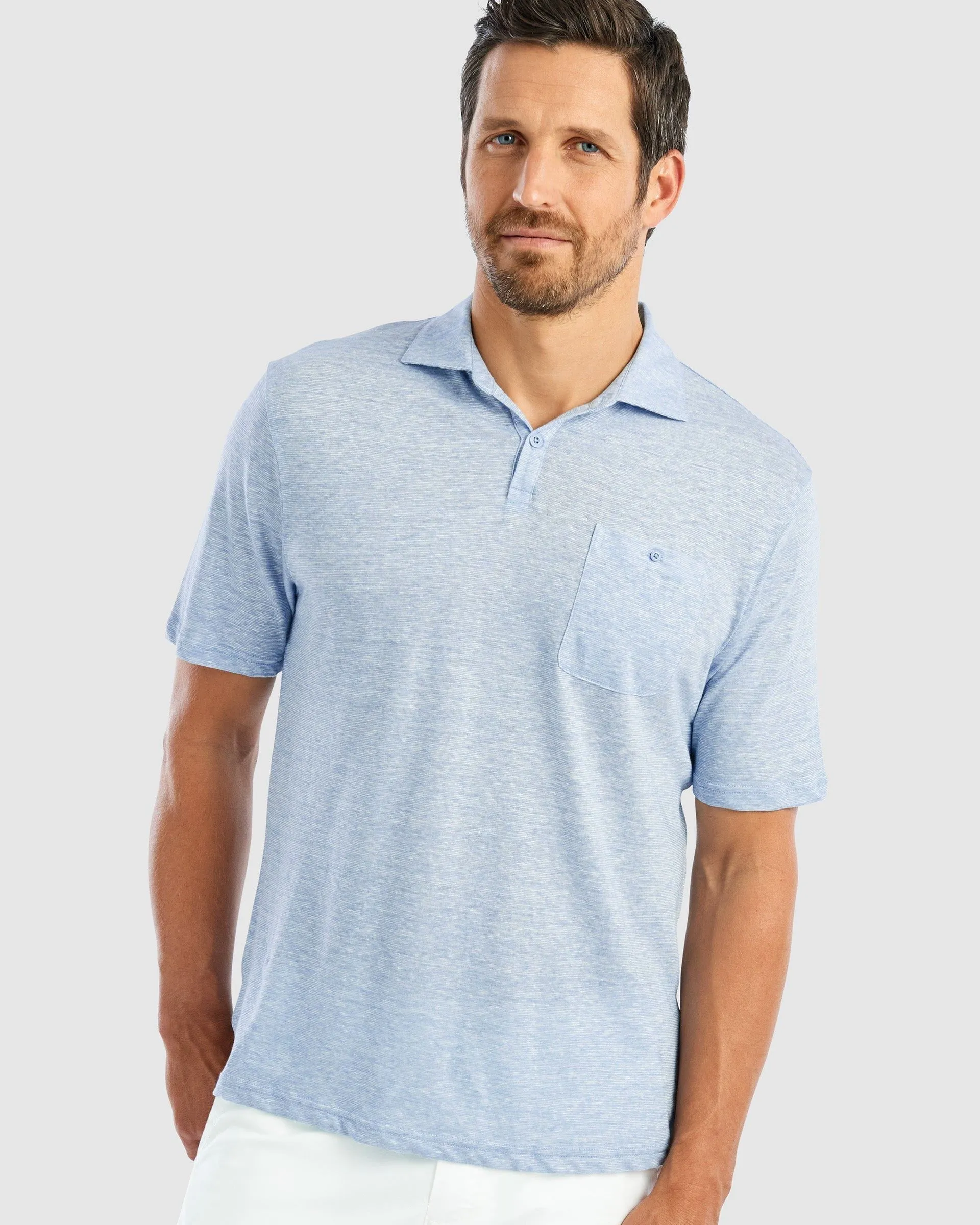 Johnnie-O Men's Castaway Linen Blend Polo