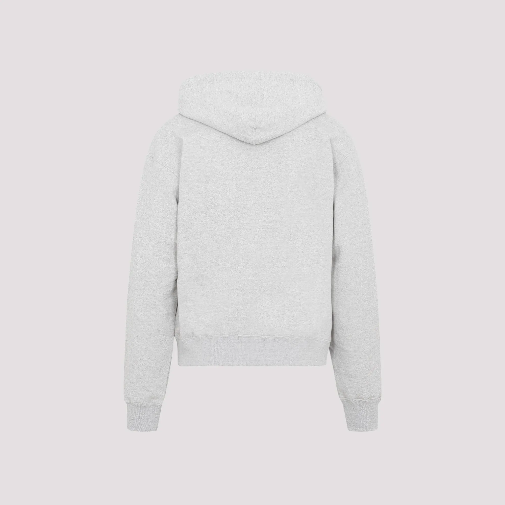 LIGHT GREY COTTON HOODIE WITH LOGO