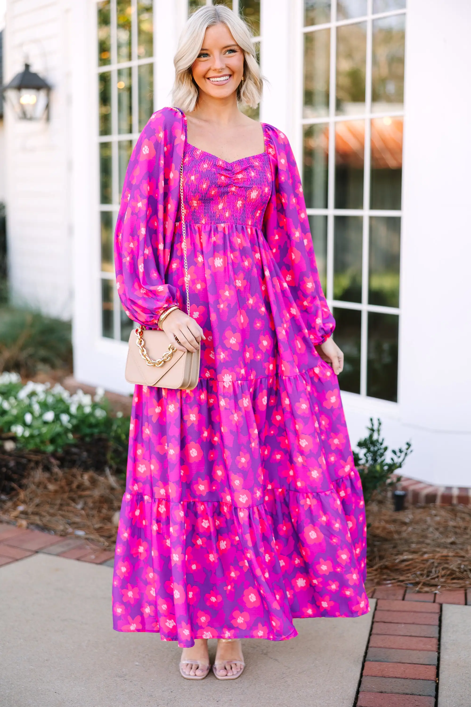 Living In Love Purple Floral Maxi Dress