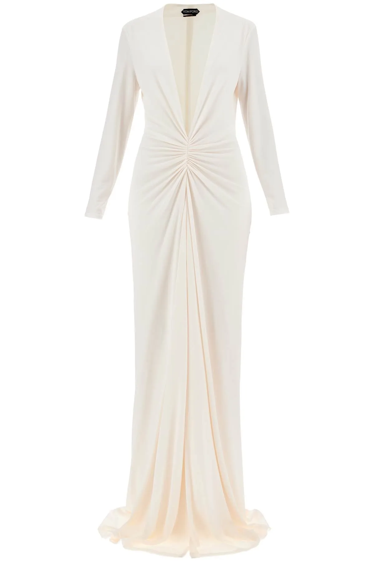 long stretch jersey evening dress ABJ803 JEX109 OFF WHITE