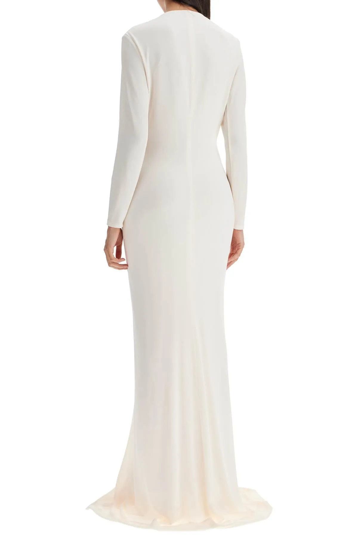 long stretch jersey evening dress ABJ803 JEX109 OFF WHITE