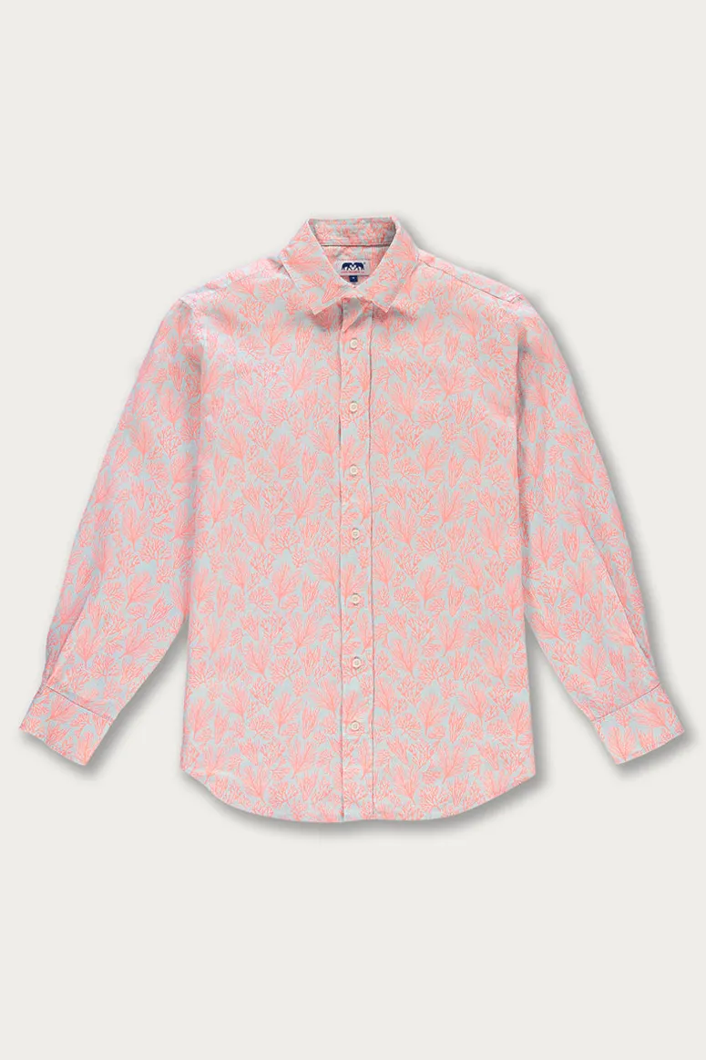 Love Brand & Co - Men's Abaco Linen Shirt - Crazy Coral