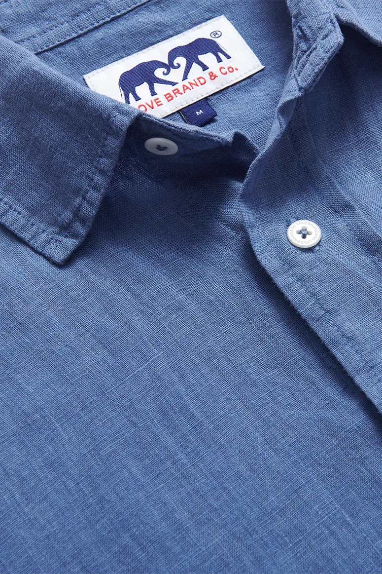 Love Brand & Co - Men's Abaco Linen Shirt - Deep Blue