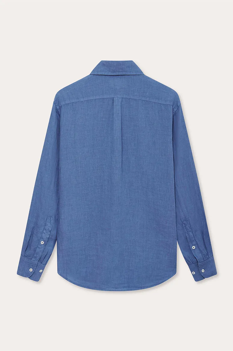 Love Brand & Co - Men's Abaco Linen Shirt - Deep Blue