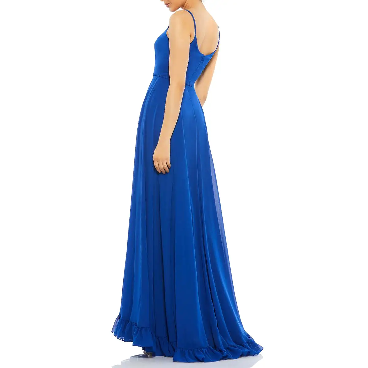 Mac Duggal Womens Chiffon Maxi Evening Dress