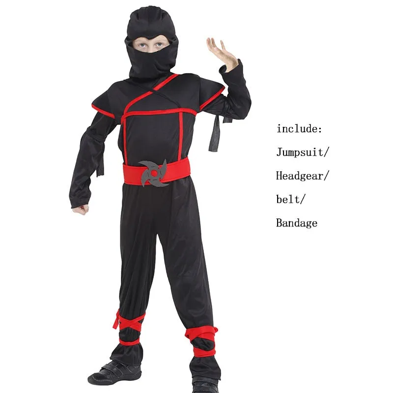 Martial Arts Ninja Cosplay Costumes For Kids Children Halloween Cosplay Mujer Fancy Party Decorations Dress Up