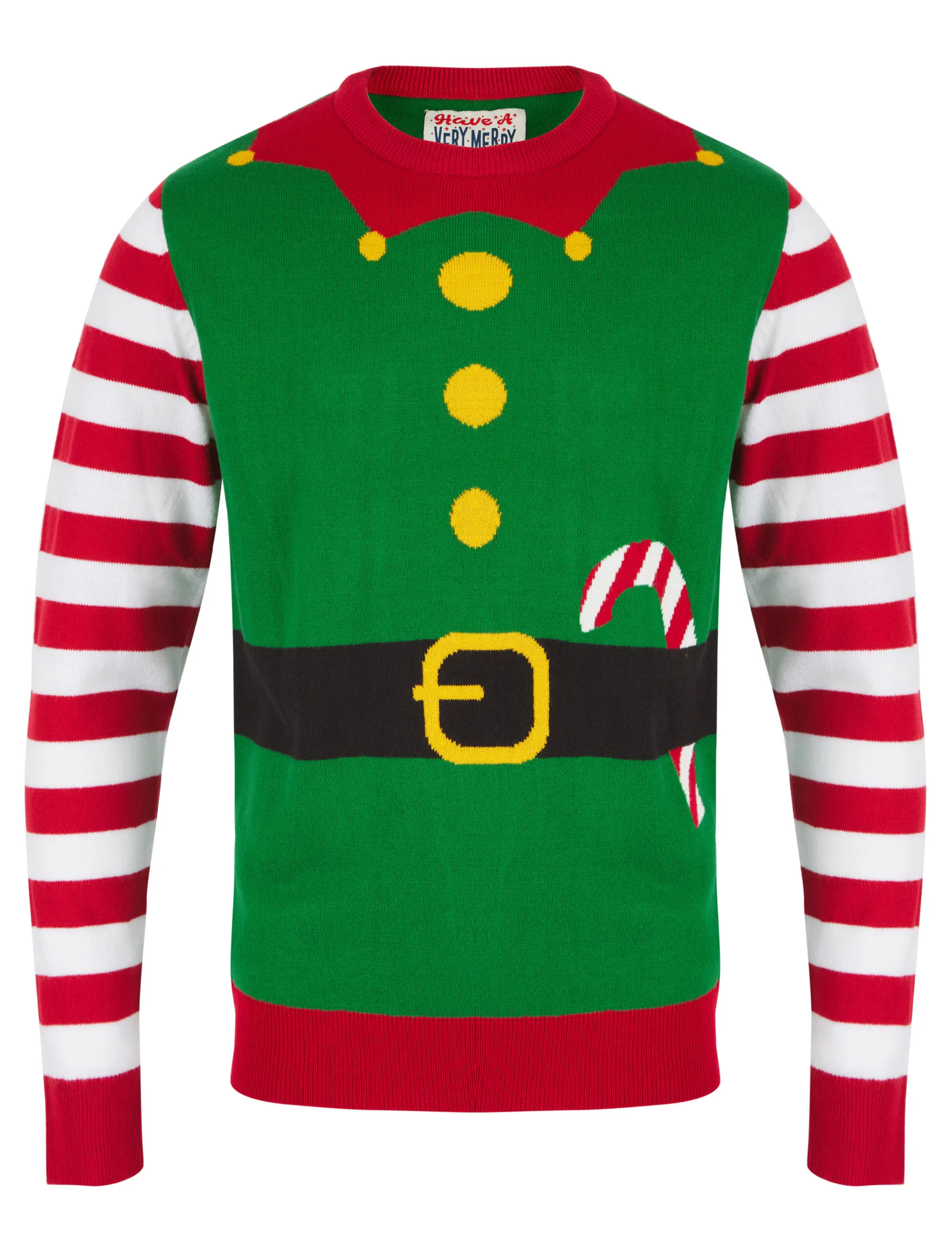 Mens Christmas Novelty Jumper Elf Costume Xmas Sweater