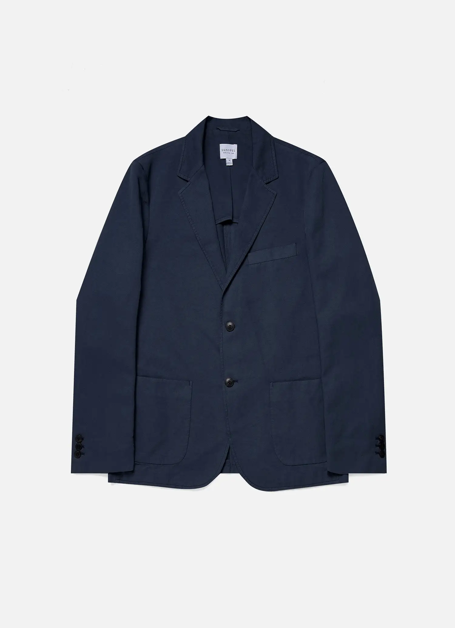 Men's Cotton Linen Two-Piece Suit in Navy