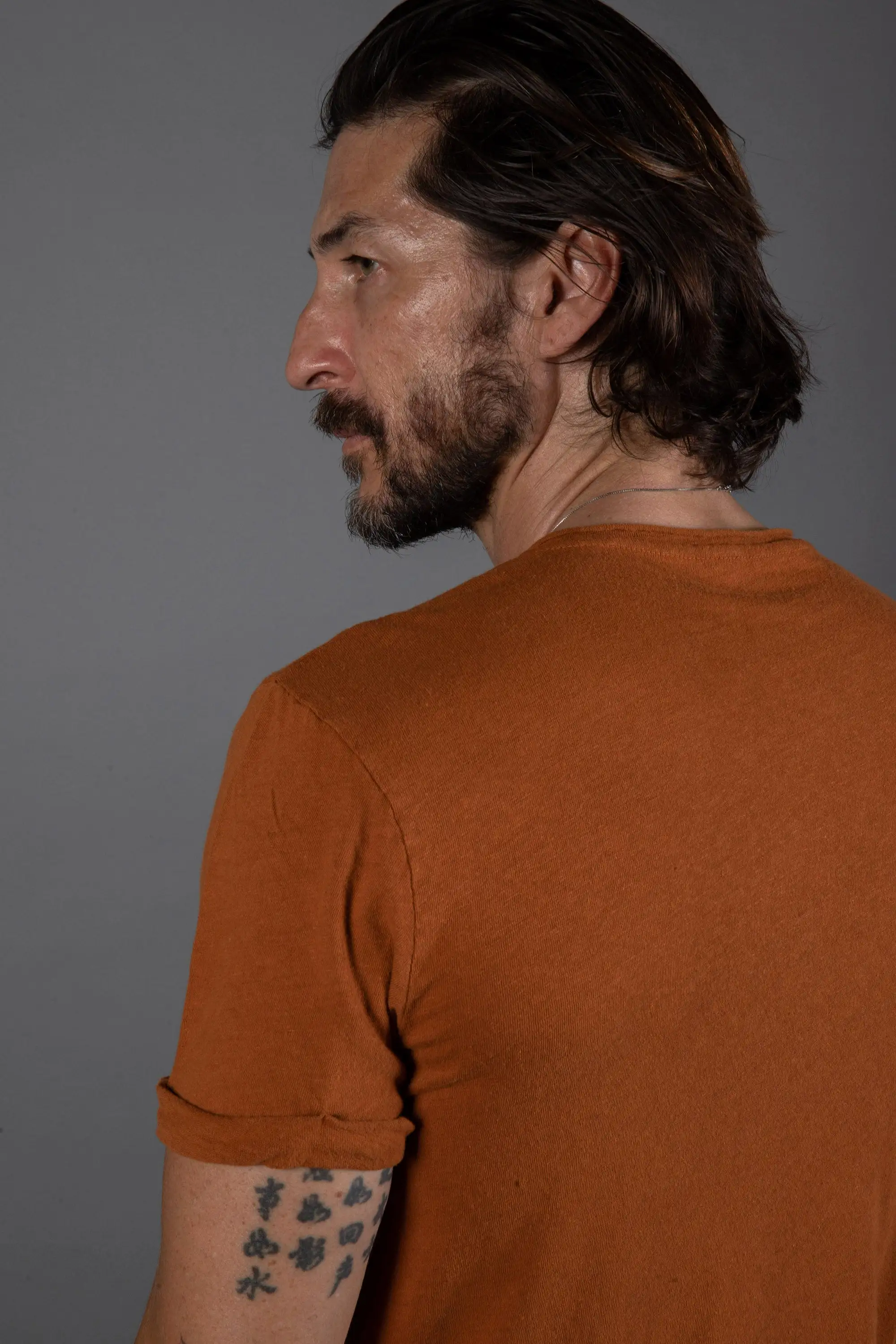 Men's Cotton Linen V-Neck Tee