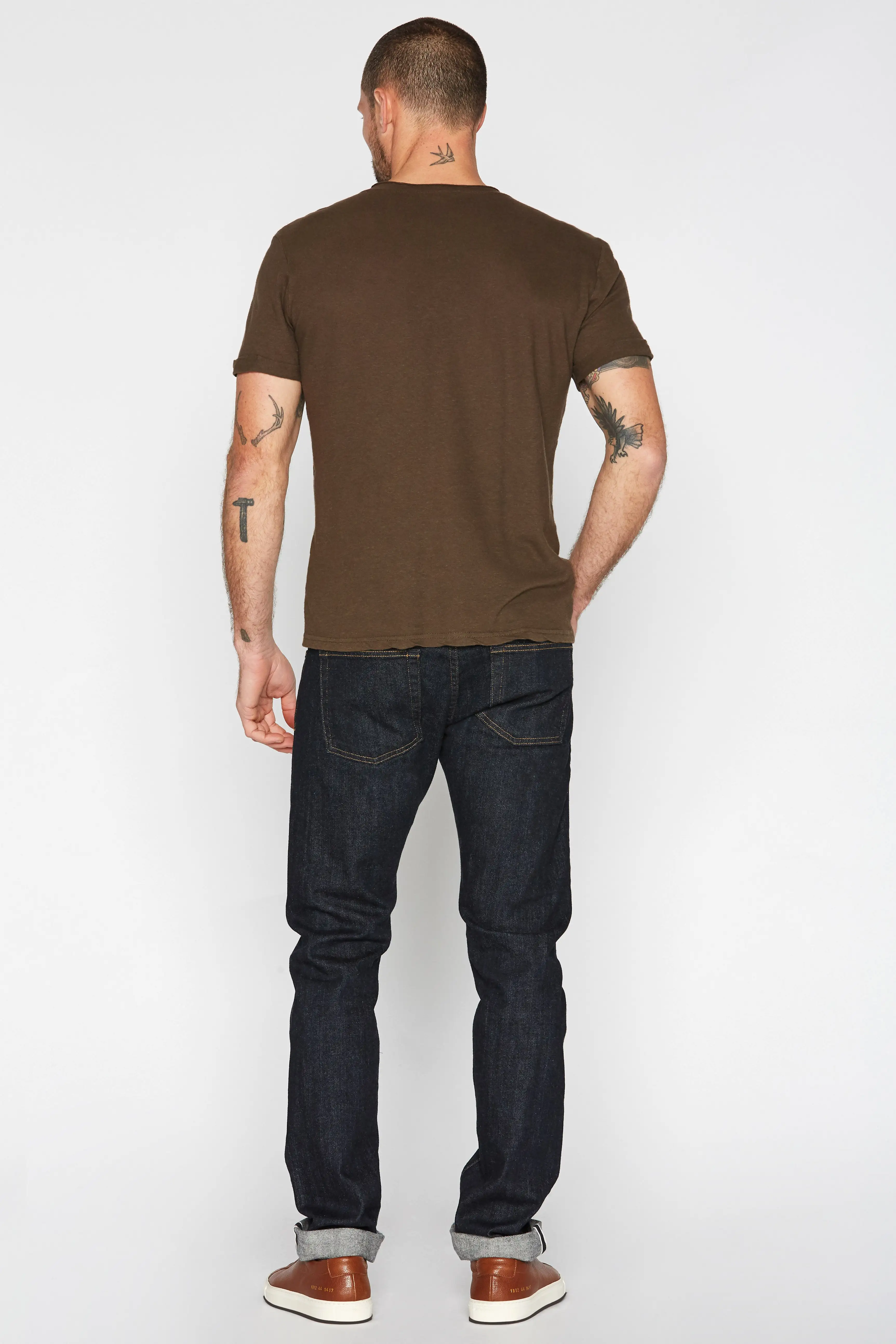 Men's Cotton Linen V-Neck Tee