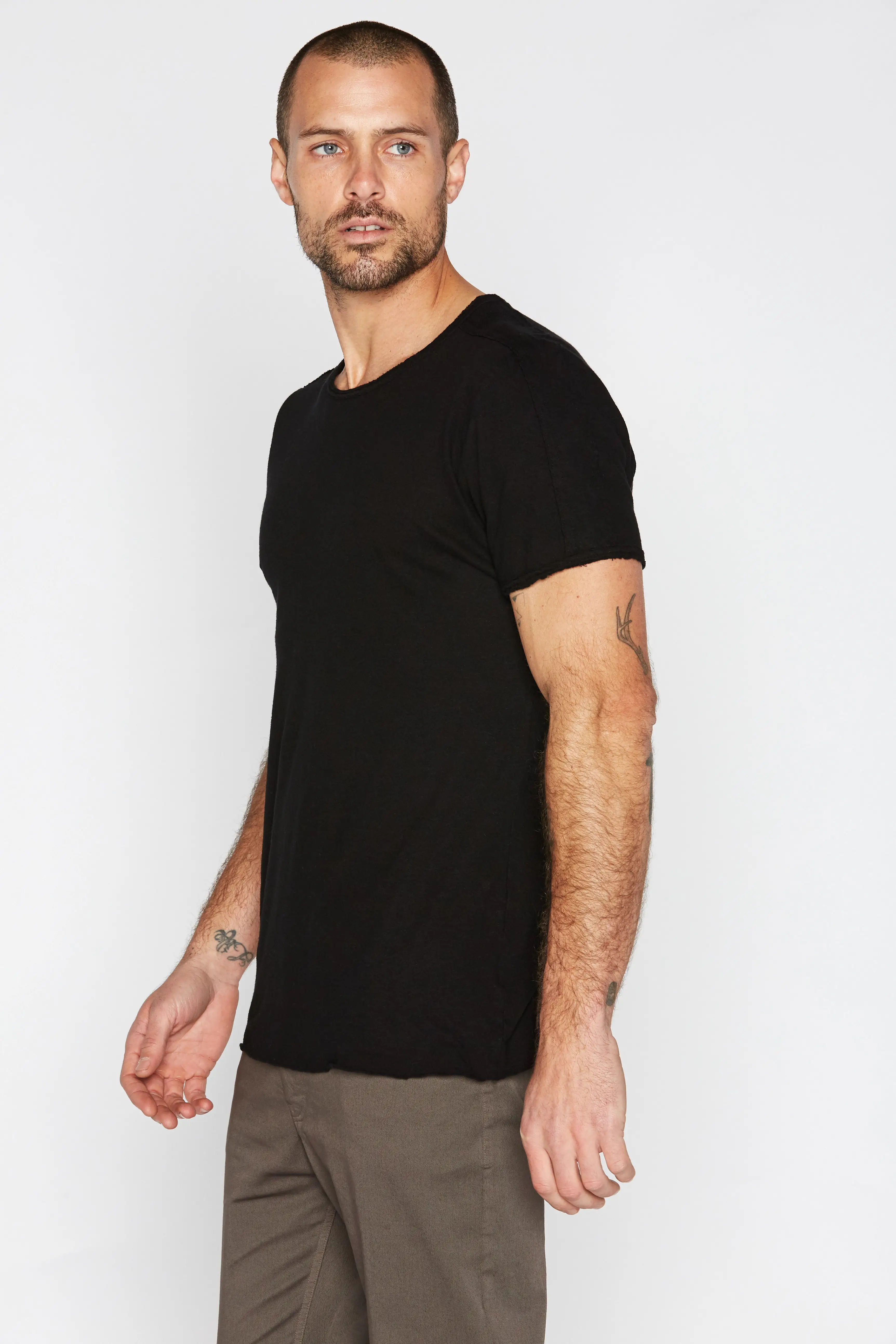 Men's Cotton Linen V-Neck Tee