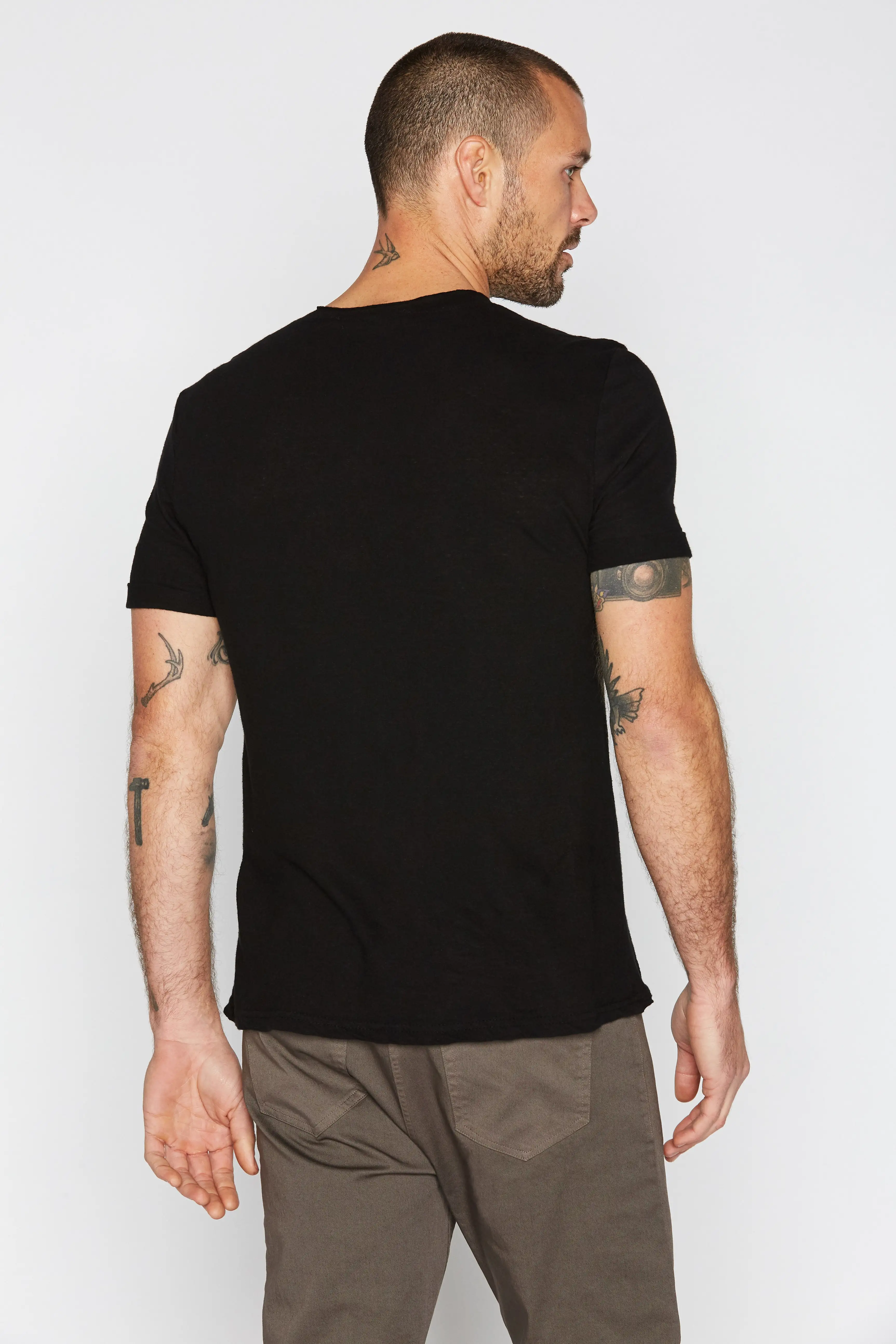 Men's Cotton Linen V-Neck Tee