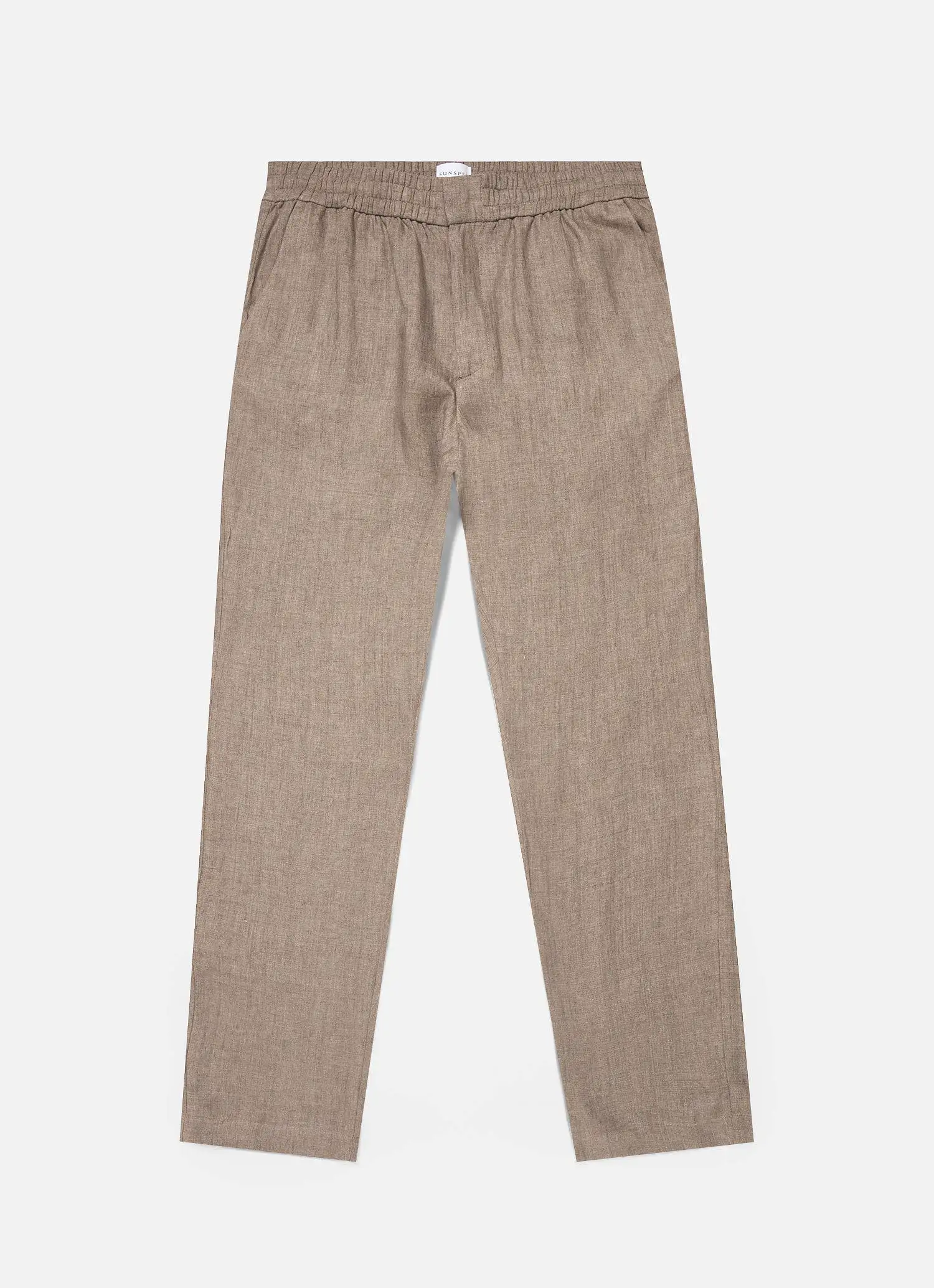 Men's Linen Drawstring Trouser in Dark Sand