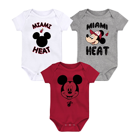 Miami HEAT Mickey Newborn Onesie 3-Pack