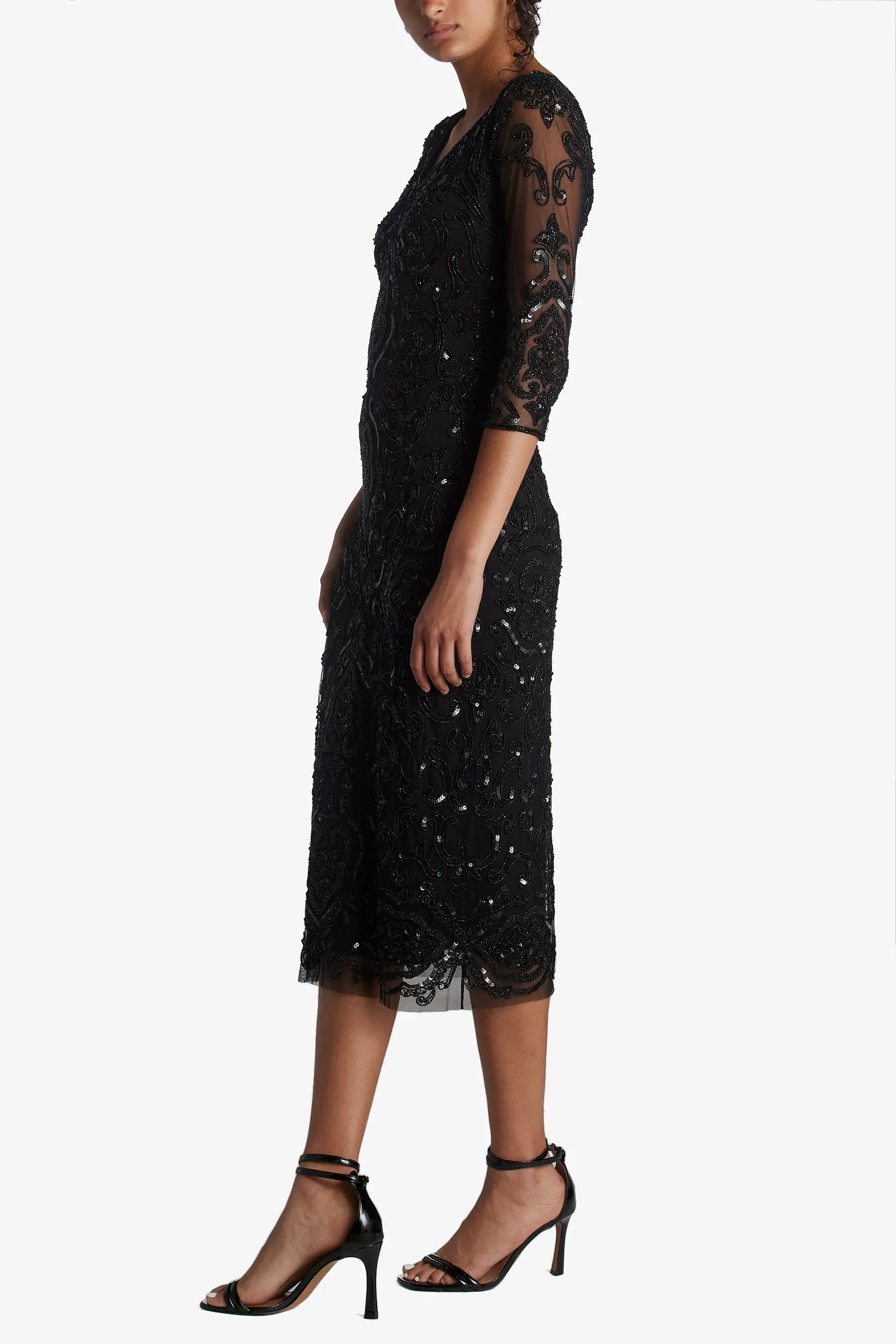 Midi Length Beaded Dress