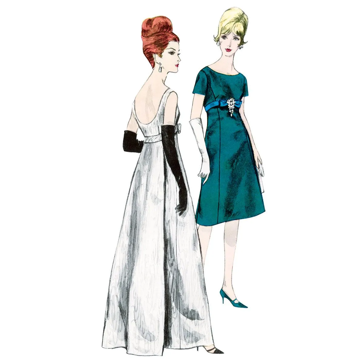 Misses One Piece Evening Dress Vogue Sewing Pattern 1965