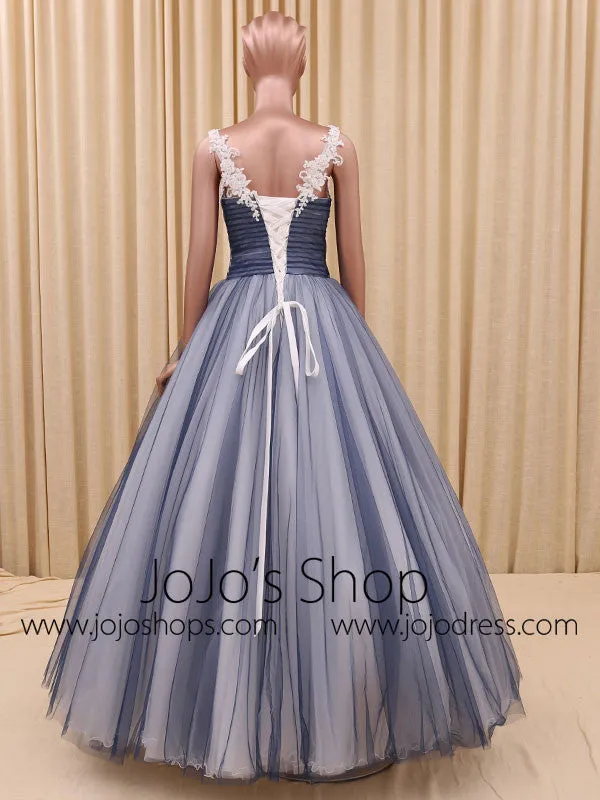 Navy Blue Princess Tulle Ball Gown Formal Evening Dress RS201606