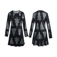 New Autumn Printed Christmas Dress - O-Neck xmas