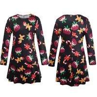 New Autumn Printed Christmas Dress - O-Neck xmas