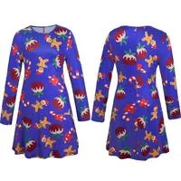 New Autumn Printed Christmas Dress - O-Neck xmas