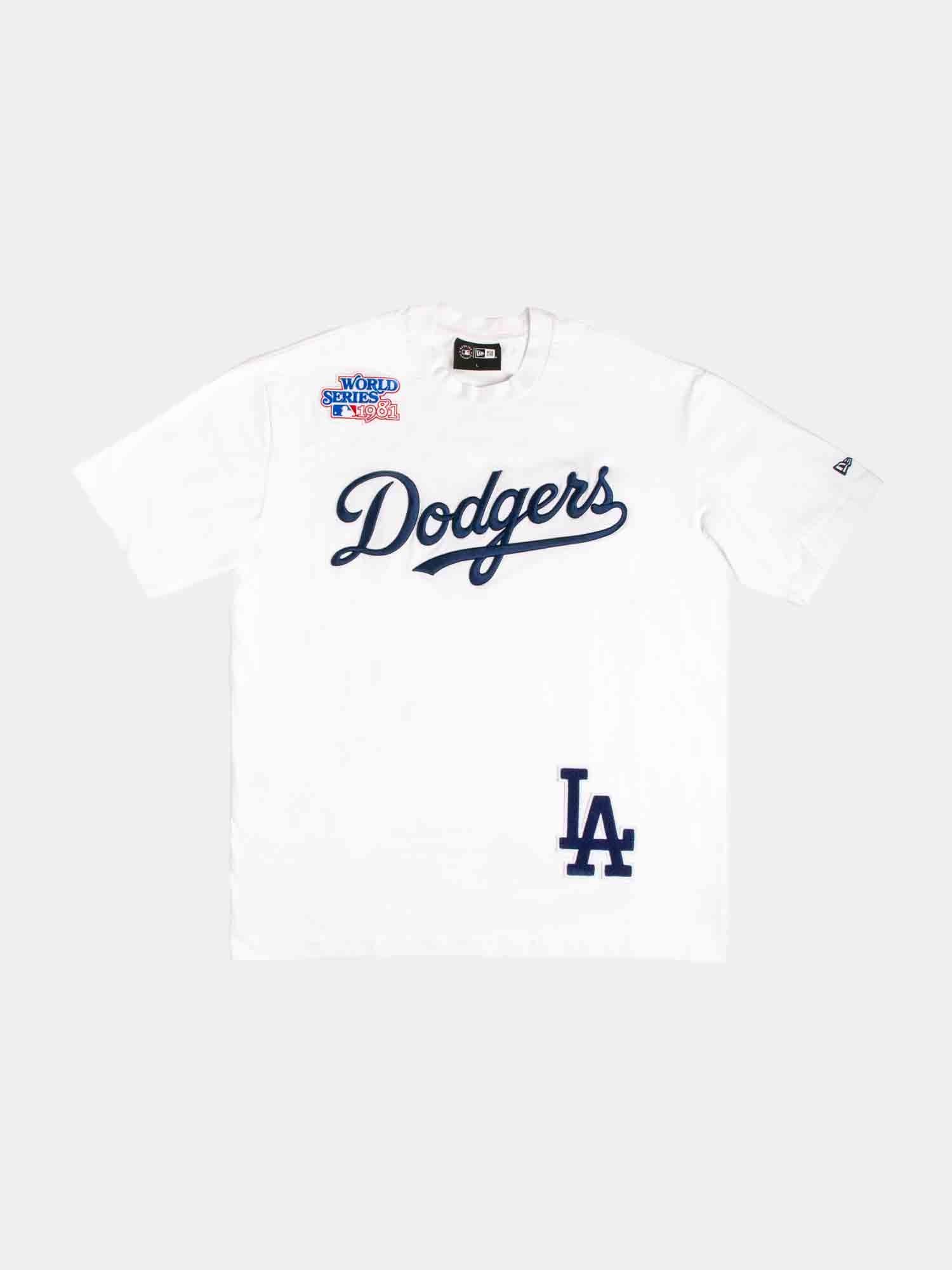 New Era Los Angeles Dodgers Embroidered Oversize Tee - White / Royal