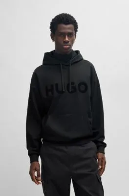 Oversized-fit hoodie in cotton terry with tonal logo