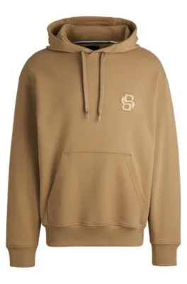 Oversized-fit hoodie in cotton with Double B monogram