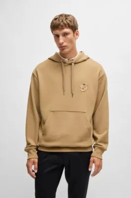 Oversized-fit hoodie in cotton with Double B monogram