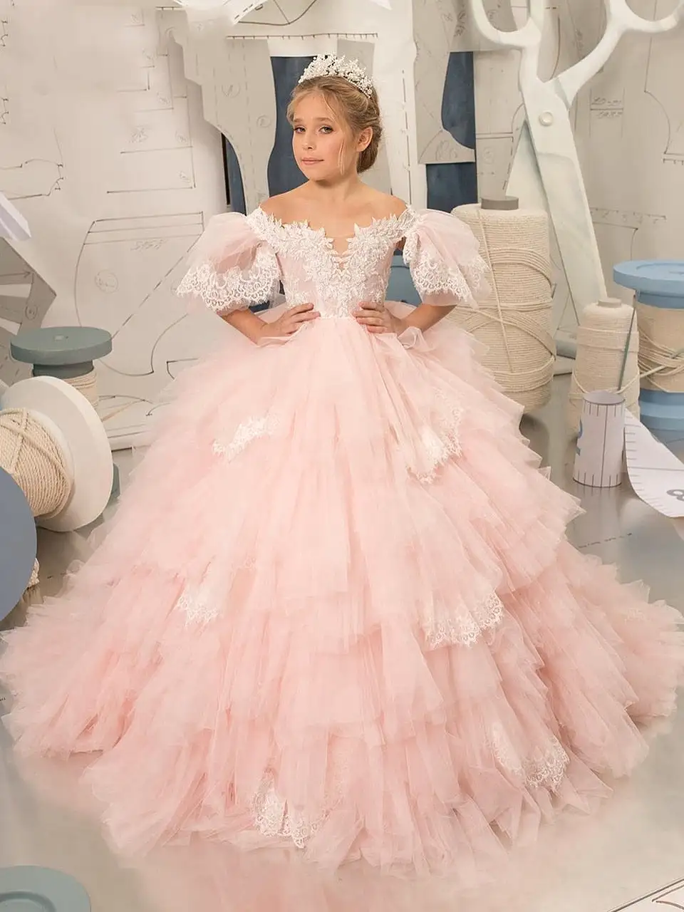 Pink Princess Dress Puffy Flower Girl Dresses