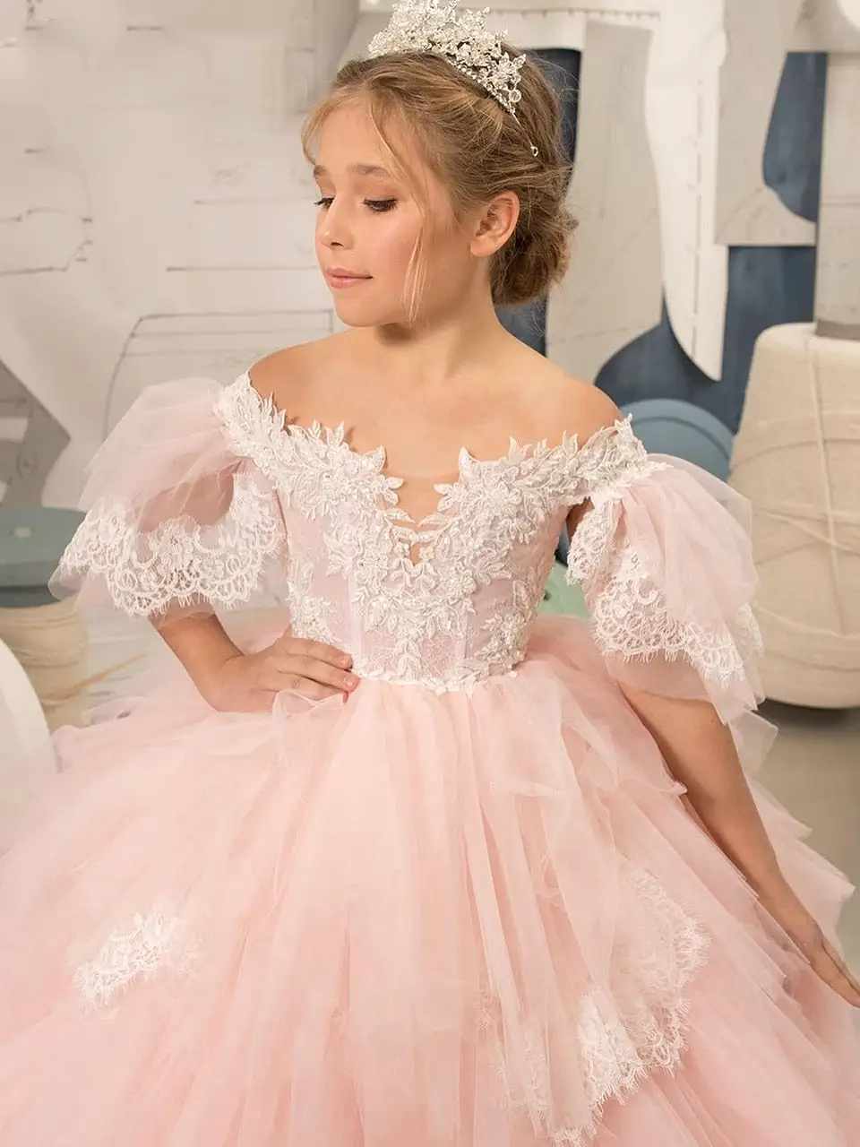 Pink Princess Dress Puffy Flower Girl Dresses