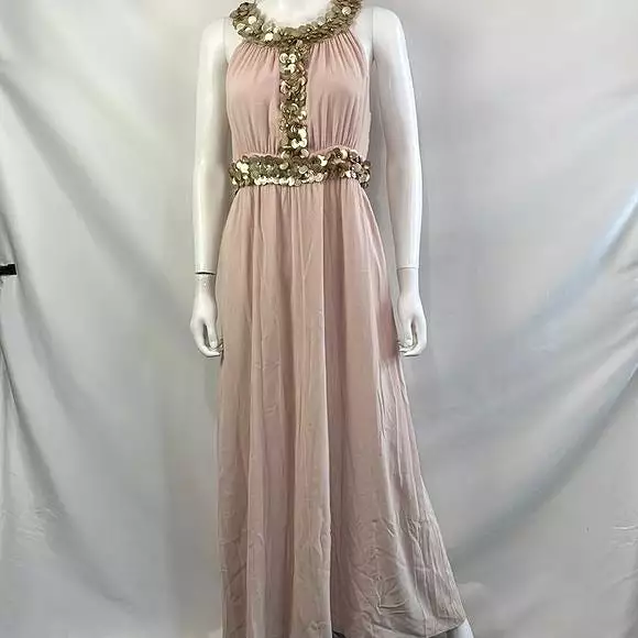 Pink with Gold Beads Red Valentino Gown