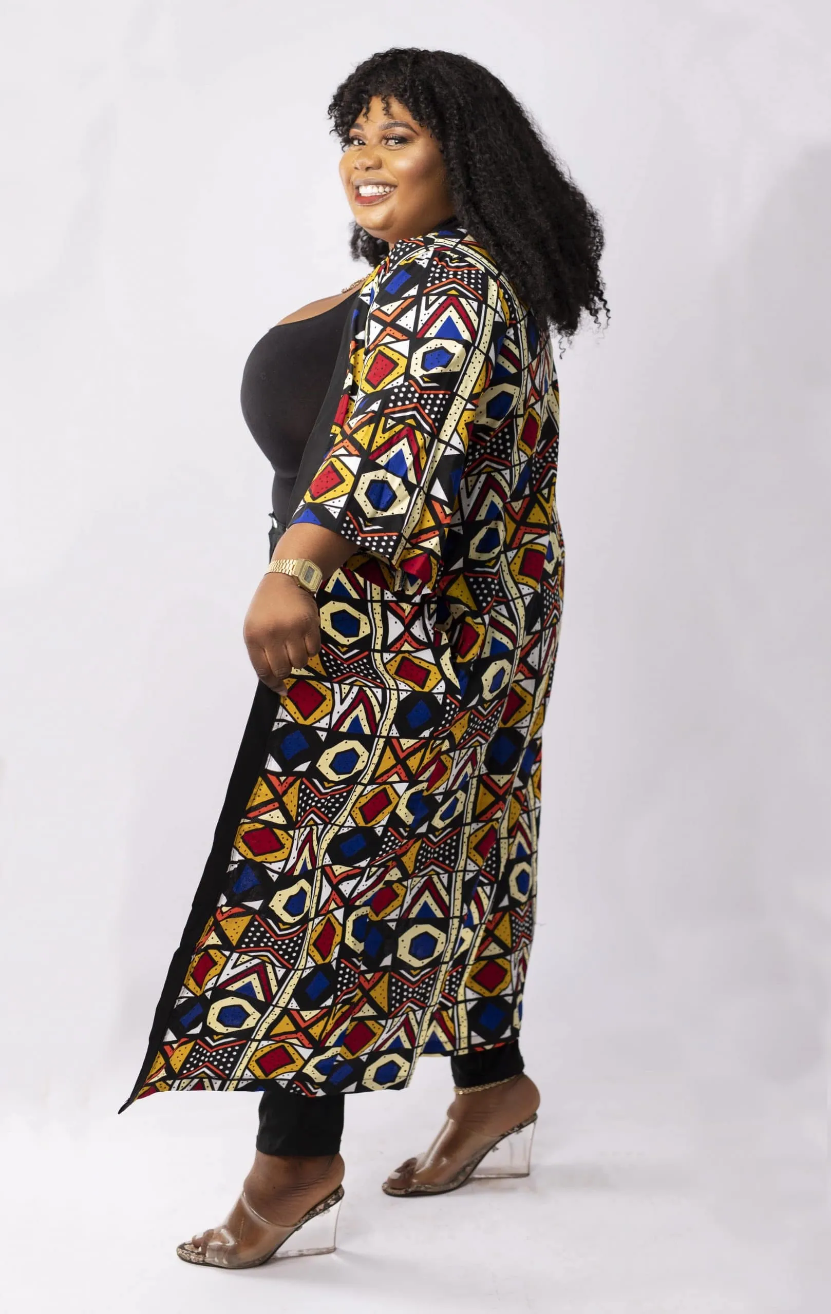 Plus Size Afreya Best African Print Kimono Jacket -