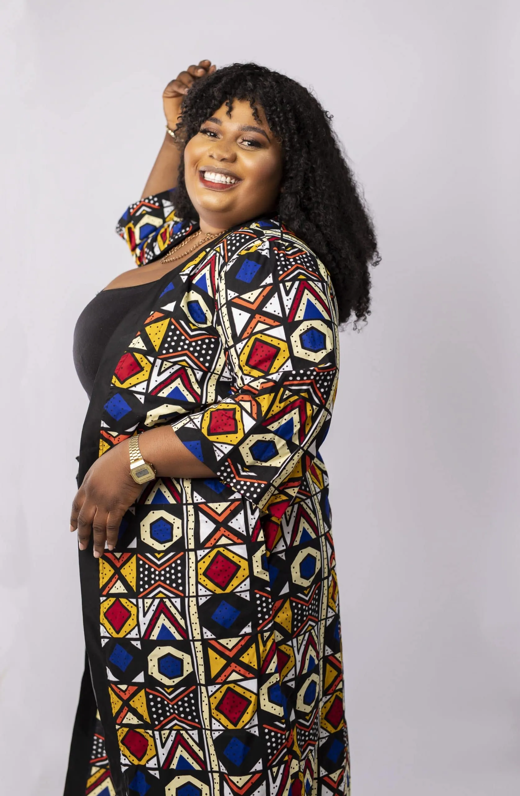 Plus Size Afreya Best African Print Kimono Jacket -