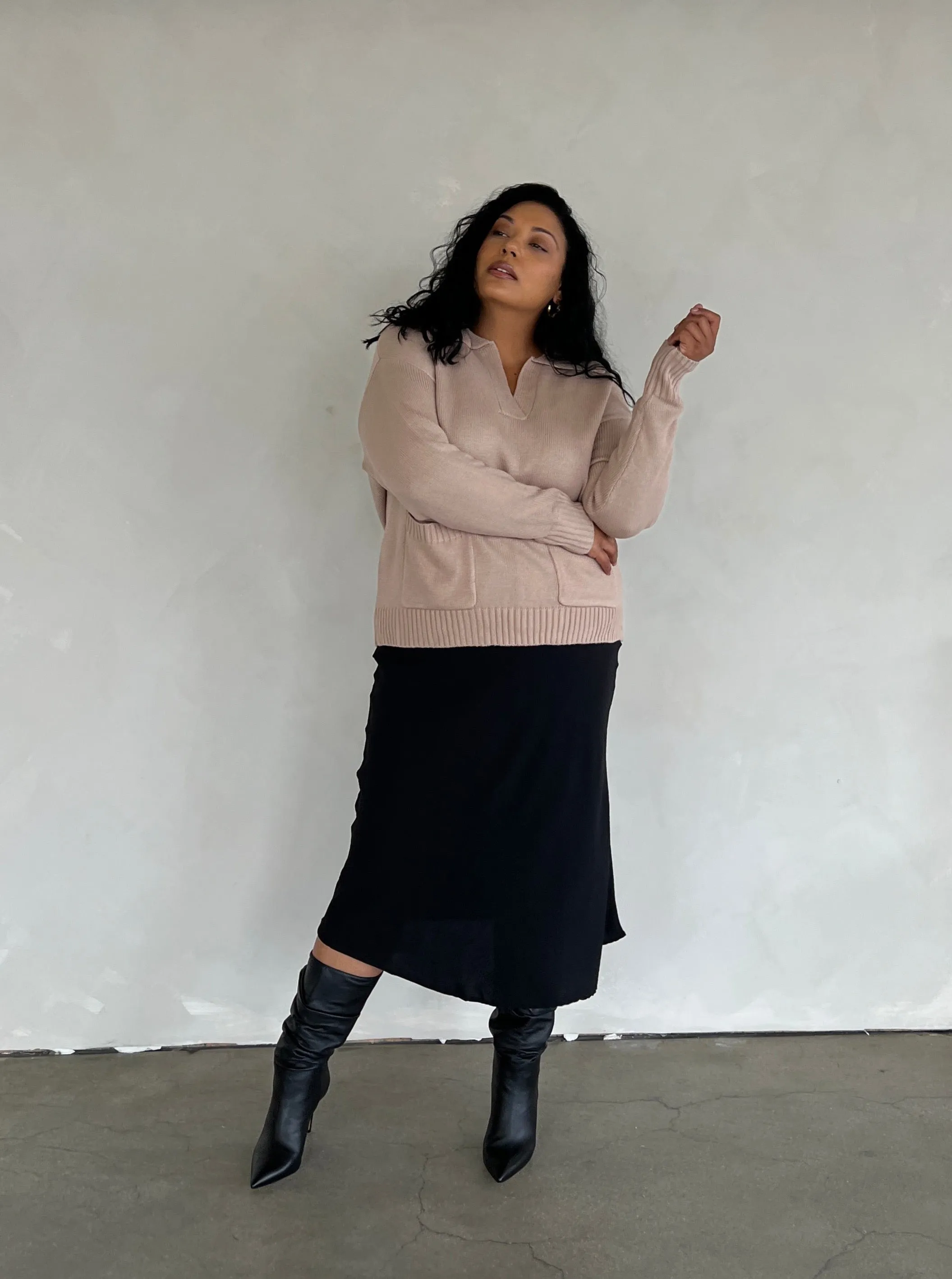 Plus Size Collared Sweater