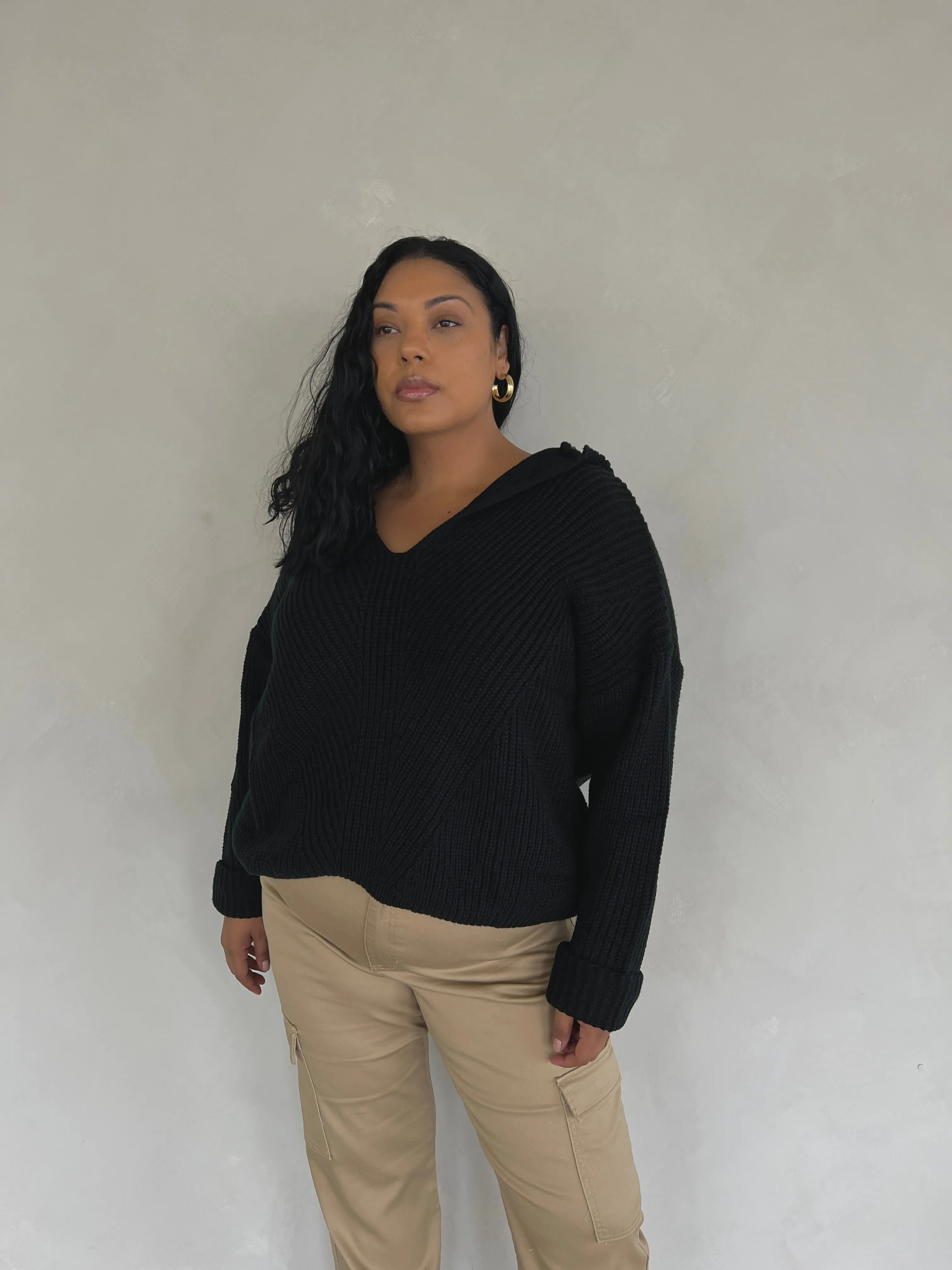 Plus Size Collared Sweater