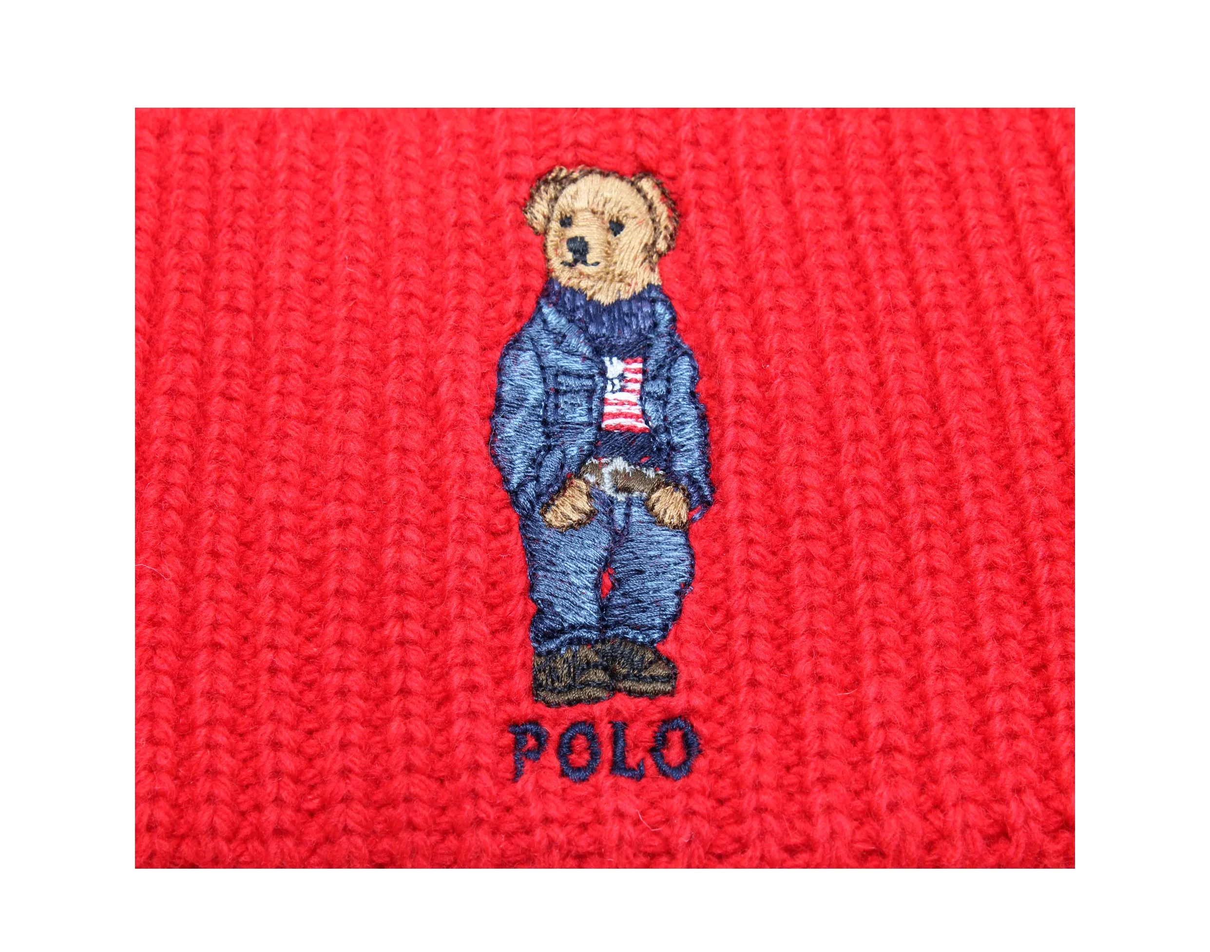 Polo Ralph Lauren Polo Bear Jean Jacket Sweater Knit Hat