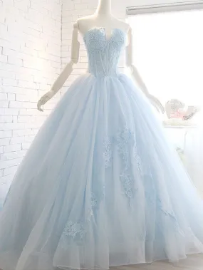 Powder Blue Ball Gown Lace Formal Evening Dress G8023