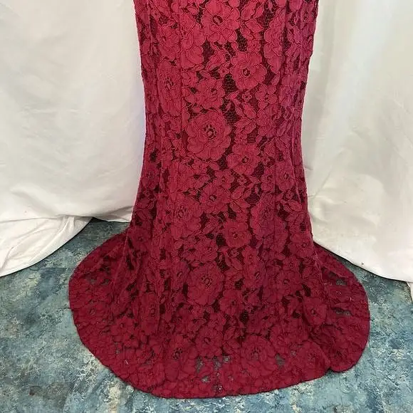 RalphLaurenWine Lace Gown