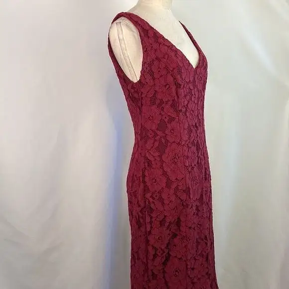 RalphLaurenWine Lace Gown